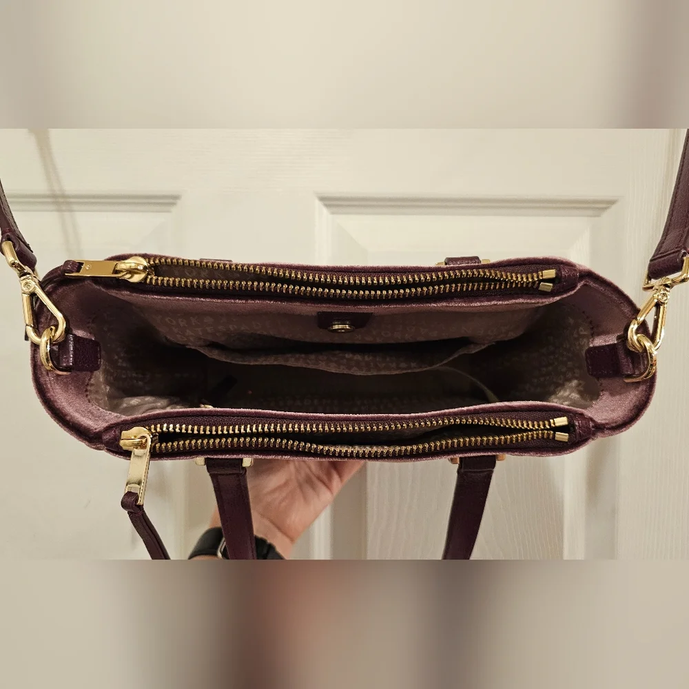 Kate Spade EUC Velvet Mini Kona Satchel Crossbody Bag in Purple